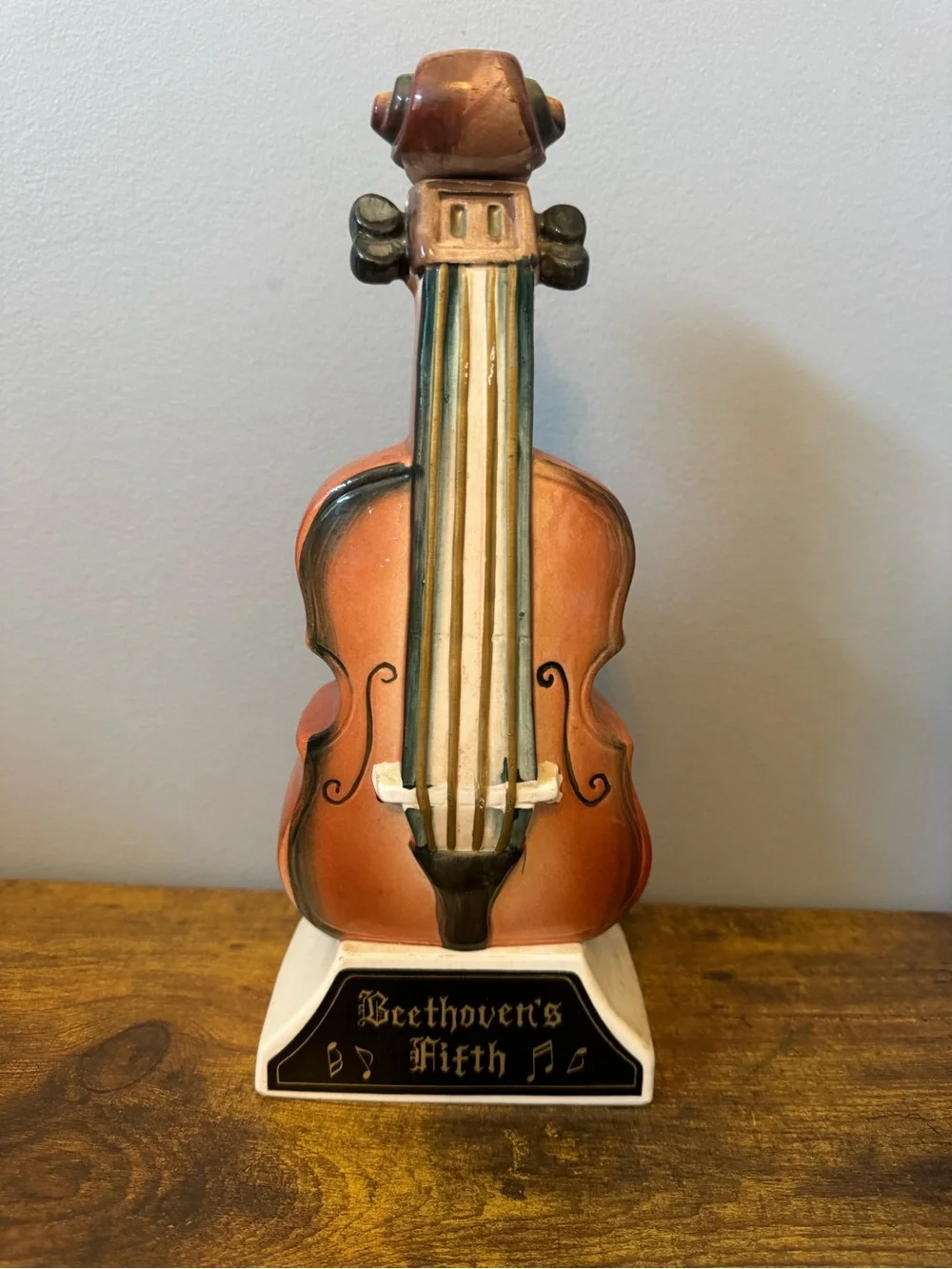 Vintage‎ Japan Musical Violin Decanter Beethoven’s Fifth Music Box Stopper